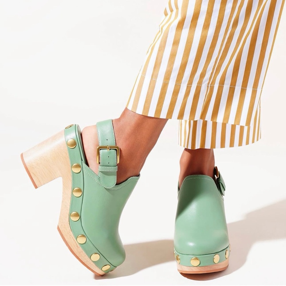 Charlotte Stone Hari clogs in RARE color JADE